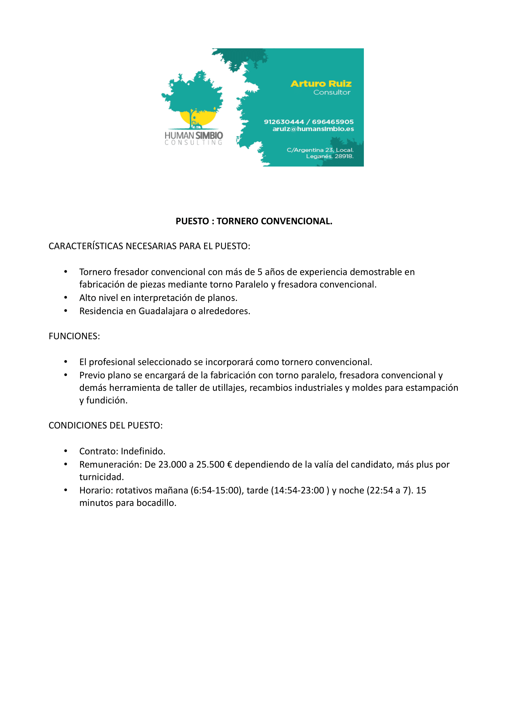 Tornero Convencional en Guadalajara