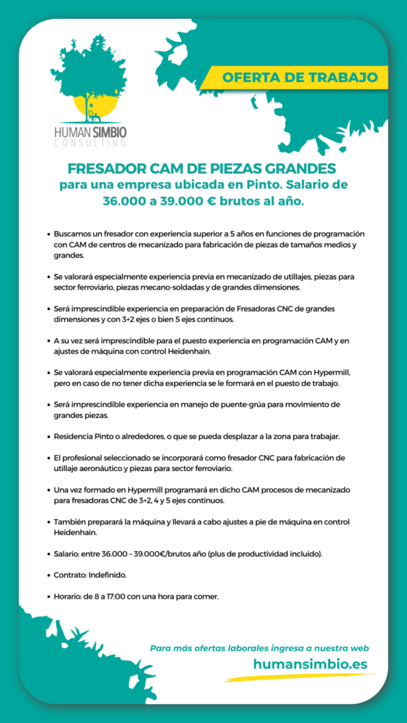 Fresador CAM de piezas grandes