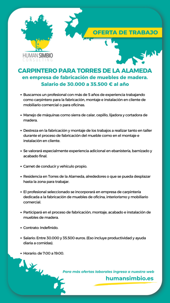 Carpintero para Torres de la Alameda