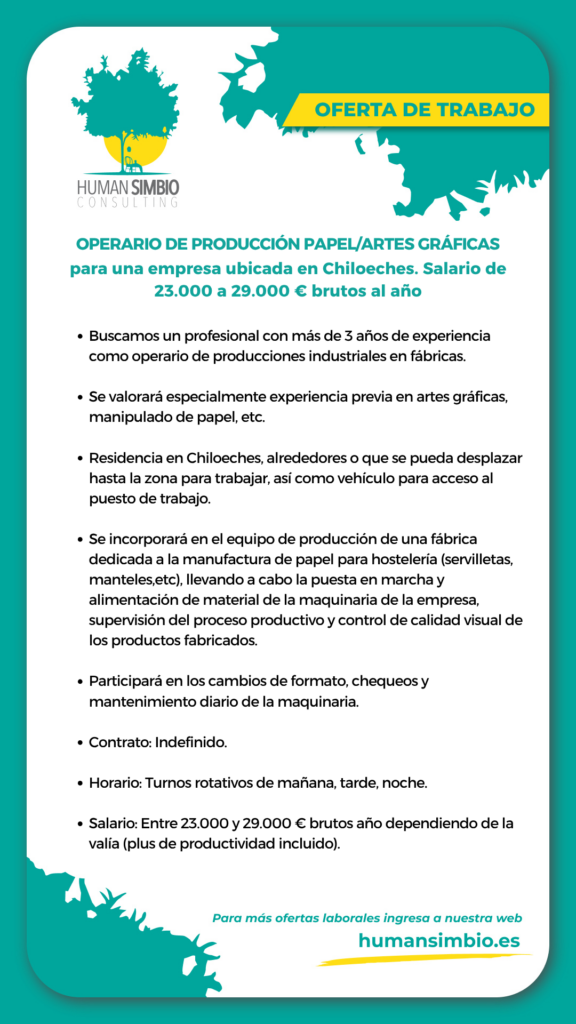 Operario de producción papel-artes gráficas