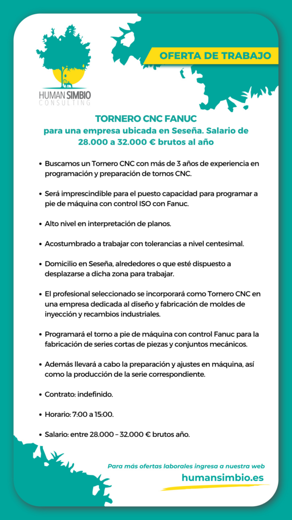 Tornero CNC Fanuc en Seseña