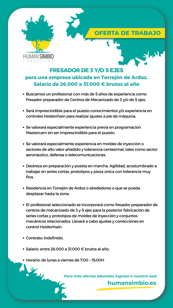 Fresador de 3 y/o 5 ejes 