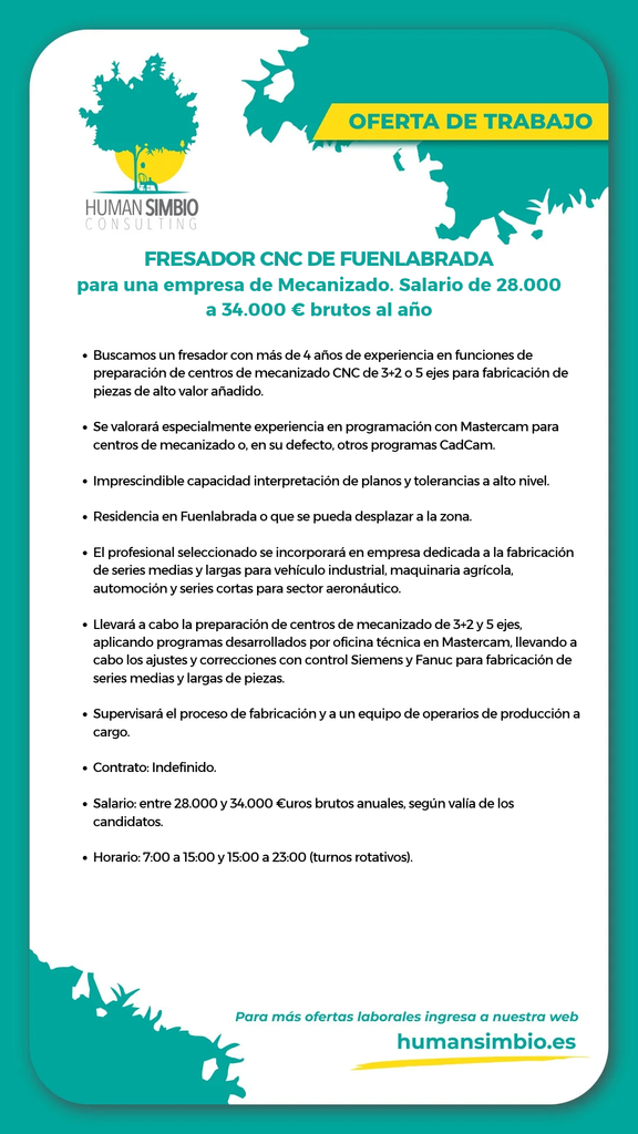 Fresador CNC de Fuenlabrada